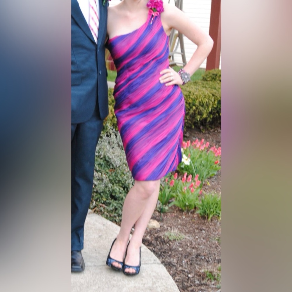 Elegant Pink and Purple Women's Dress